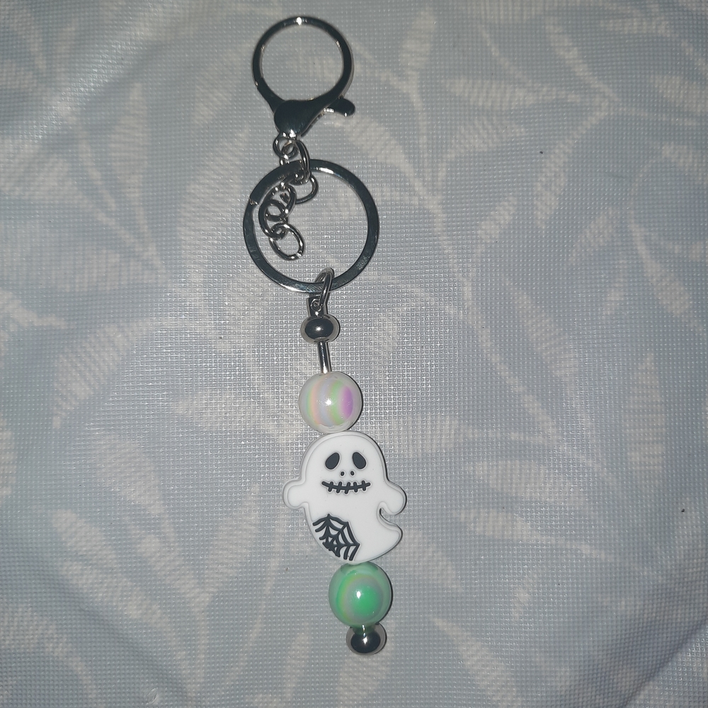 Ghost Keychain with Beads